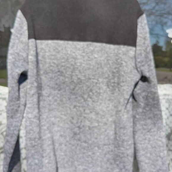 Eddie Bauer Fleece 1/4 Zip Sweater Fleece Men's Large Gray &black NOS - Picture 4 of 6